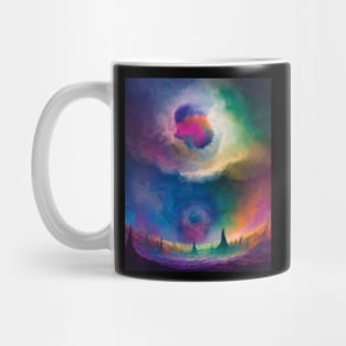 Alien Planet Landscape Watercolor Mug